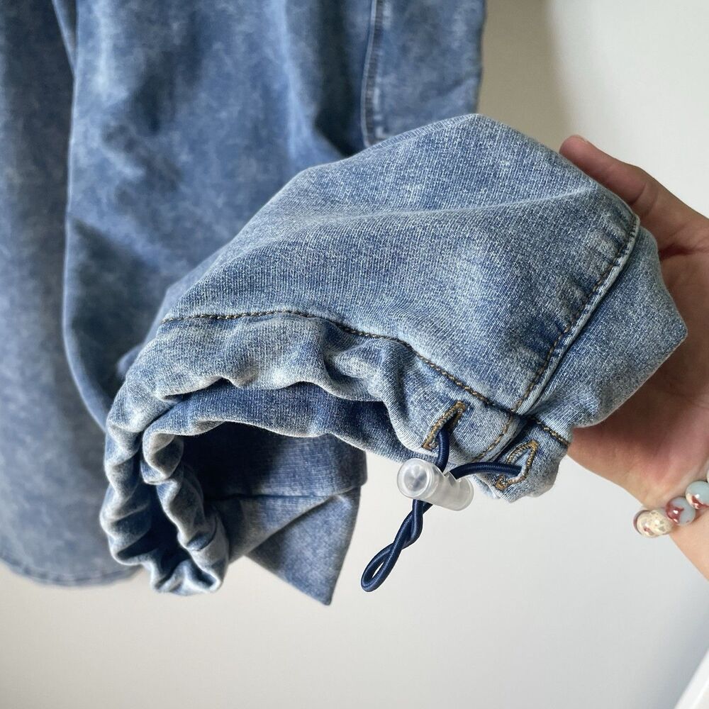 Vanilla Star Wide Leg Cargo Sweatpants Blue Marble Loungewear Women's Size XL - Picture 6 of 10
